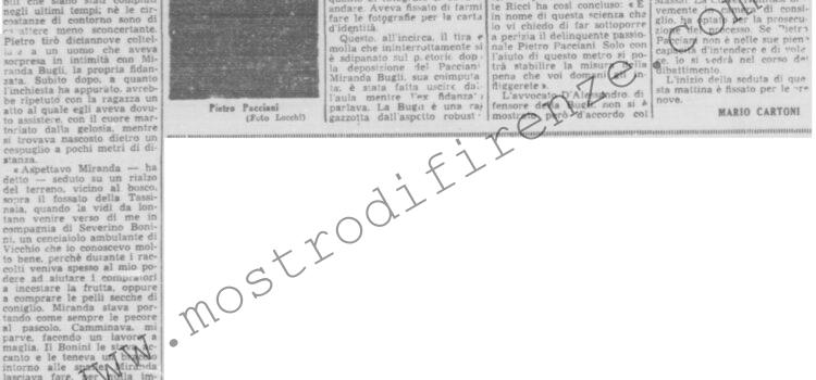 <b>14 Dicembre 1951 Stampa: La Nazione – Il drammatico racconto del delitto di Tassinaia</b>