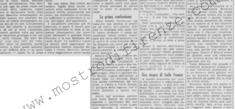 <b>15 Aprile 1951 Stampa: La Nazione – “Dovevo ammazzare lei, non lui…” dice l’assassino dopo la confessione</b>