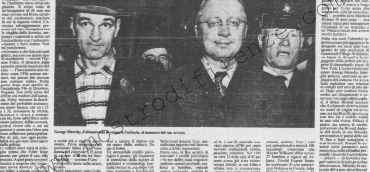 <b>23 Novembre 1984 Stampa: La Nazione – Delitti “strani”? L’Fbi fa cosi</b>