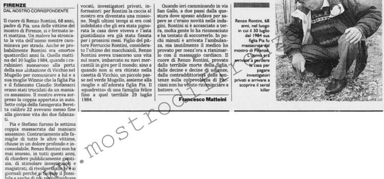 <b>10 Dicembre 1998 Stampa: La Stampa – Firenze, l’ultima vittima del mostro</b>