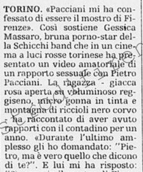 <b>18 Settembre 1998 Stampa: La Stampa – “Pacciani mi svelò di essere il mostro di Firenze”</b>