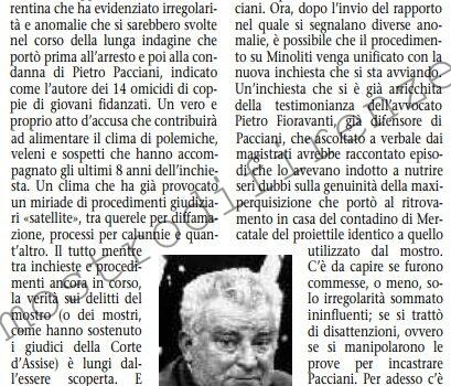 <b>5 Febbraio 1999 Stampa: L’Unità – Sul caso Pacciani vertice in procura</b>
