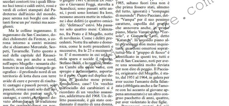 <b>10 Settembre 2001 Stampa: L’Unità – L’incubo nascosto dietro le dolci colline di Firenze</b>