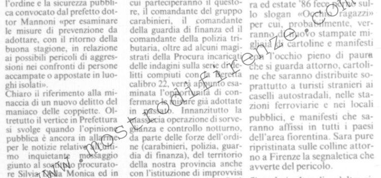 <b>21 Aprile 1987 Stampa: La Nazione – “Occhio al mostro” Nuove iniziative</b>