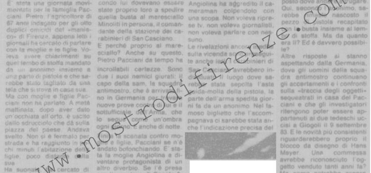 <b>24 Giugno 1992 Stampa: La Nazione – E’ una guerra in casa Pacciani</b>