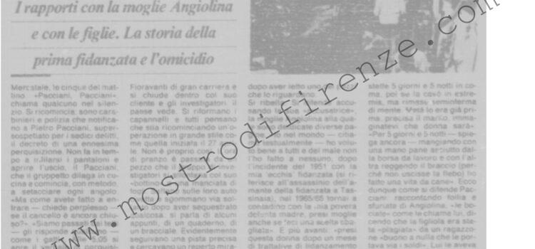 <b>3 Giugno 1992 Stampa: La Nazione – Pacciani, spunta il memoriale – Nuova visita al Pacciani</b>