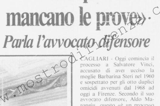 <b>12 Aprile 1988 Stampa: La Città – “Questo processo è inutile perché mancano le prove” – “Questo processo è indegno” – Sfiorato due volte dalla morte</b>