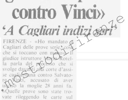 <b>16 Aprile 1988 Stampa: La Città – “Non potevo ignorare le prove contro Vinci” – “Le prove contro Vinci”</b>