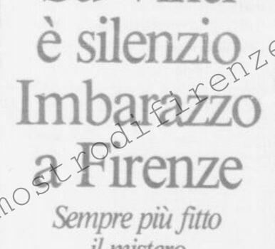 <b>21 Aprile 1988 Stampa: La Città – Su Vinci è silenzio Imbarazzo a Firenze – Firenze tace su quella assoluzione</b>