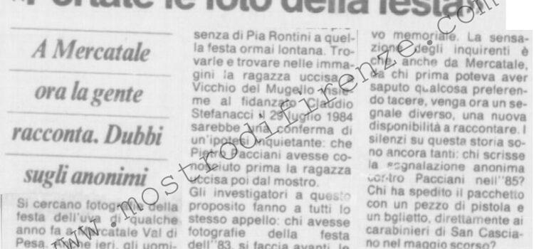 <b>20 Gennaio 1993 Stampa: La Nazione – Appello degli investigatori “Portate le foto della festa” – Il silenzio del Grande Accusatore – Da Vicchio al Chianti il contadino zingaro</b>