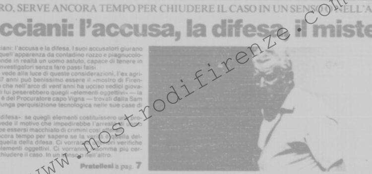 <b>22 Luglio 1992 Stampa: La Nazione – Pacciani: l’accusa, la difesa, il mistero – Colpevole, anzi innocente</b>