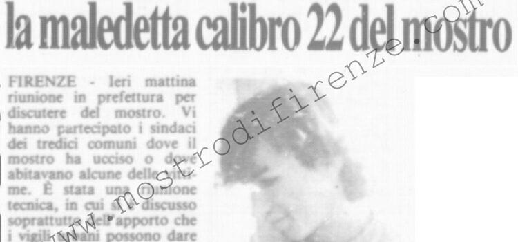 <b>12 Ottobre 1985 Stampa: La Città – La prima volta che ha ucciso la maledetta calibro 22 del mostro – “Quella sera mio padre tirò un colpo” – E’ luna nuova, torna la paura del mostro</b>