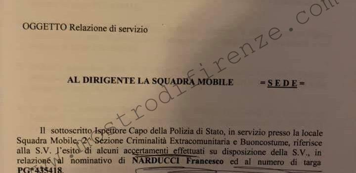 <b>18 Dicembre 2002 Relazione di servizio su macchina e abitazioni di Francesco Narducci</b>