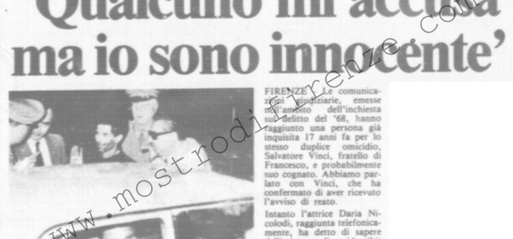 <b>28 Ottobre 1985 Stampa: La Città – “Qualcuno mi accusa ma io sono innocente”</b>