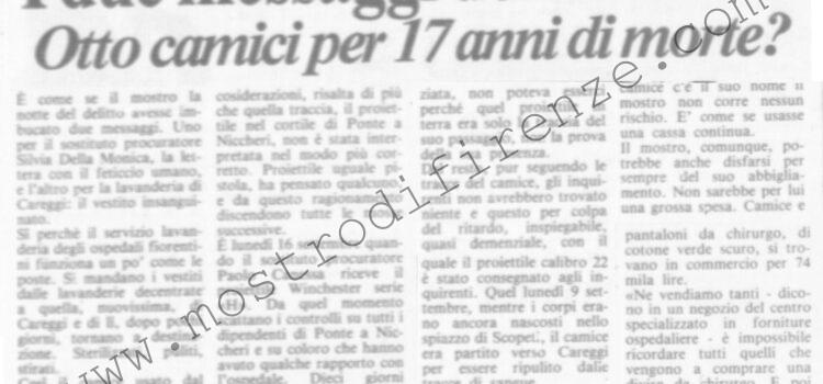 <b>3 Ottobre 1985 Stampa: La Città – I due messaggi del maniaco – Un proiettile tira l’altro – Testimonianze in teleselezione</b>