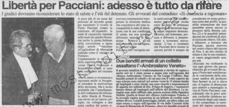 <b>6 Dicembre 1995 Stampa: La Nazione – Libertà per Pacciani: adesso è tutto da rifare</b>