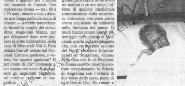 <b>24 Gennaio 1996 Stampa: La Nazione – Mostro: la donna del mistero – Furto con droga. Rubati i segreti del “mostro”? – Pacciani e la guerra degli avvocati – Suor Elisabetta, l’innocentista – Borgo: il maniaco esce dalla discoteca e uccide</b>